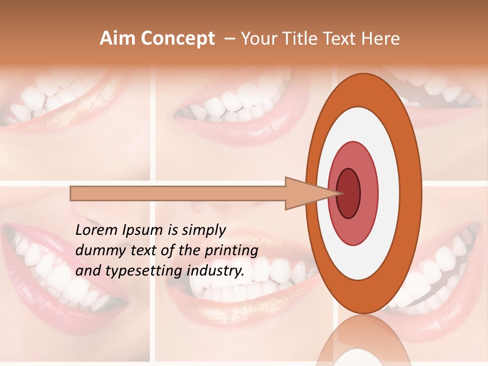Beautiful Young Woman Teeth. Close Up PowerPoint Template