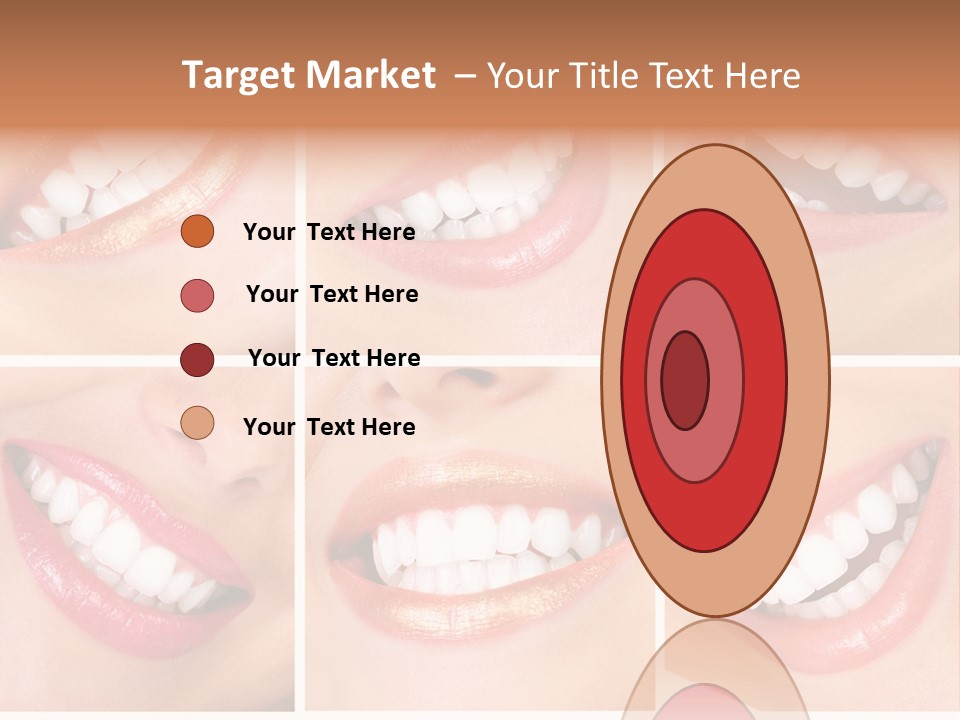 Beautiful Young Woman Teeth. Close Up PowerPoint Template
