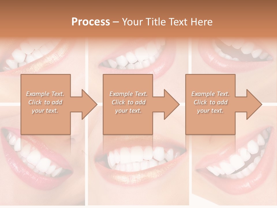 Beautiful Young Woman Teeth. Close Up PowerPoint Template