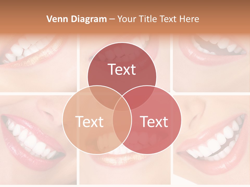Beautiful Young Woman Teeth. Close Up PowerPoint Template