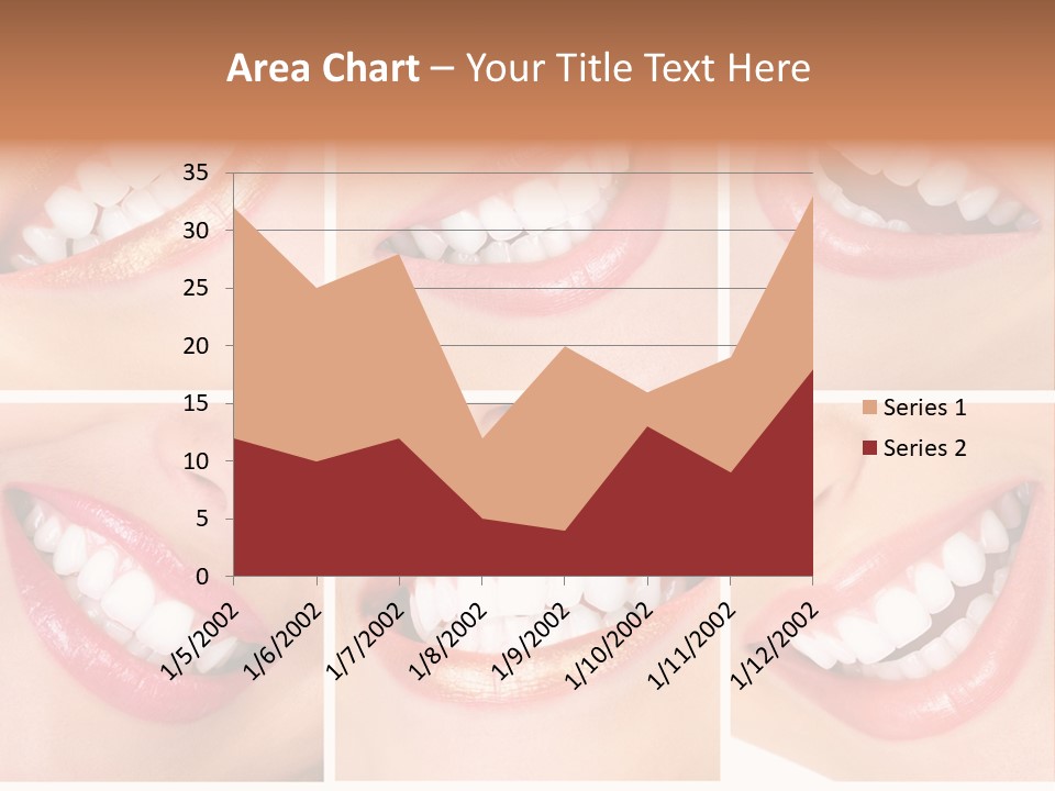 Beautiful Young Woman Teeth. Close Up PowerPoint Template