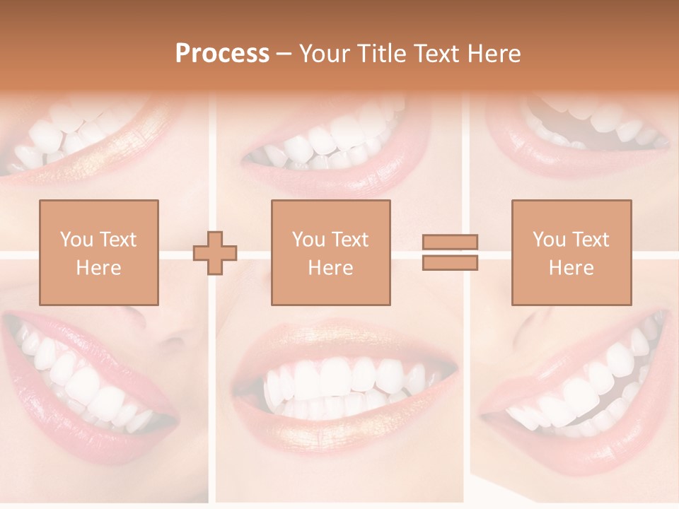 Beautiful Young Woman Teeth. Close Up PowerPoint Template