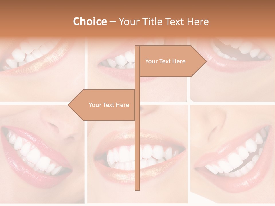 Beautiful Young Woman Teeth. Close Up PowerPoint Template