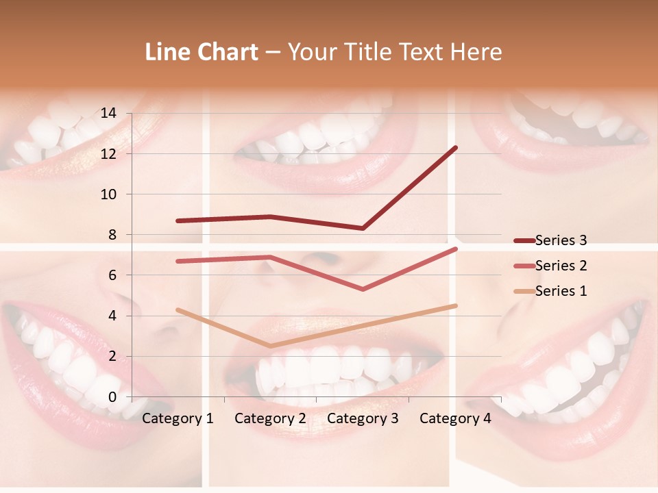 Beautiful Young Woman Teeth. Close Up PowerPoint Template