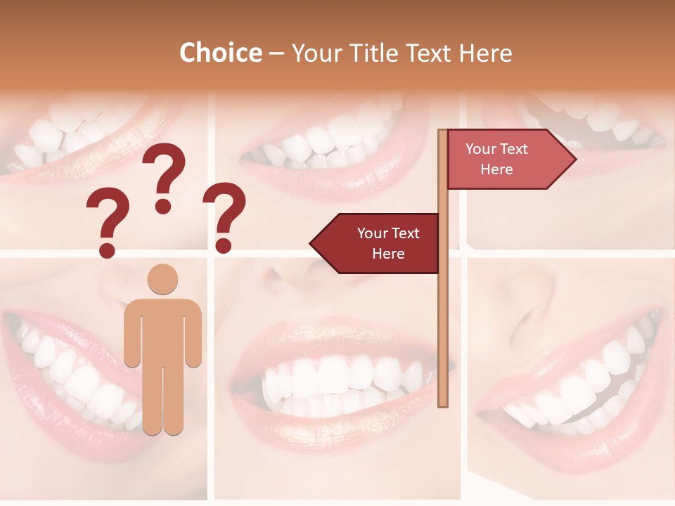 Beautiful Young Woman Teeth. Close Up PowerPoint Template