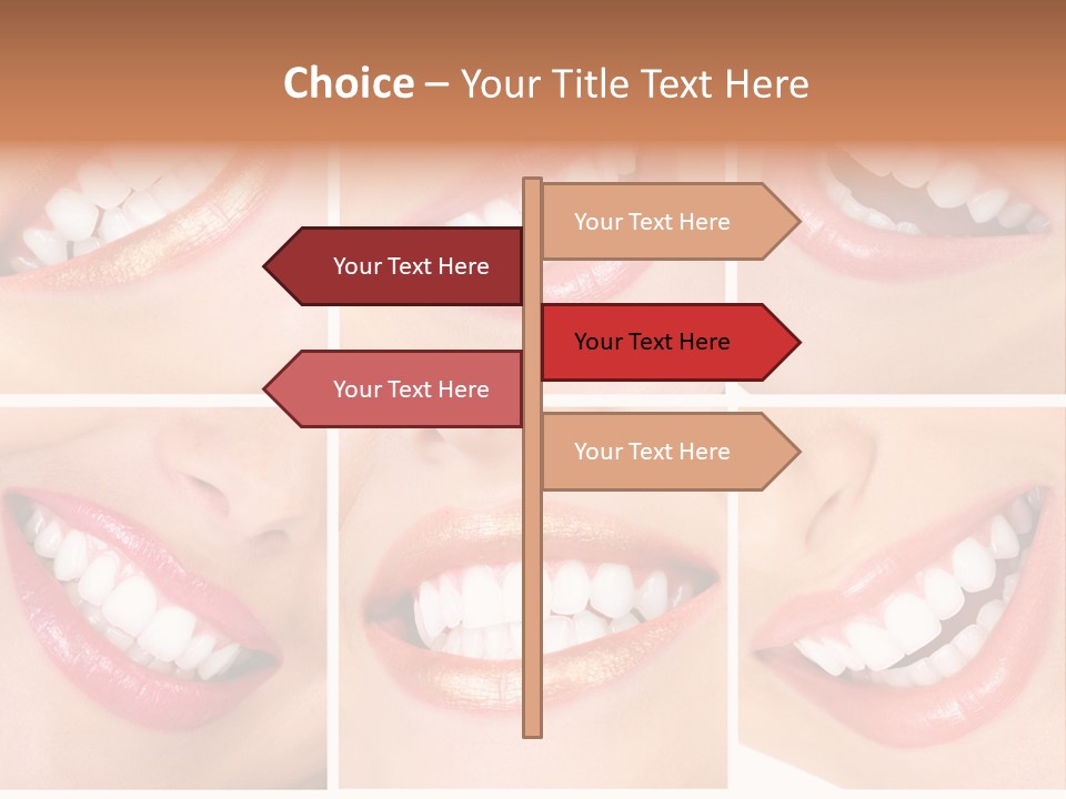 Beautiful Young Woman Teeth. Close Up PowerPoint Template