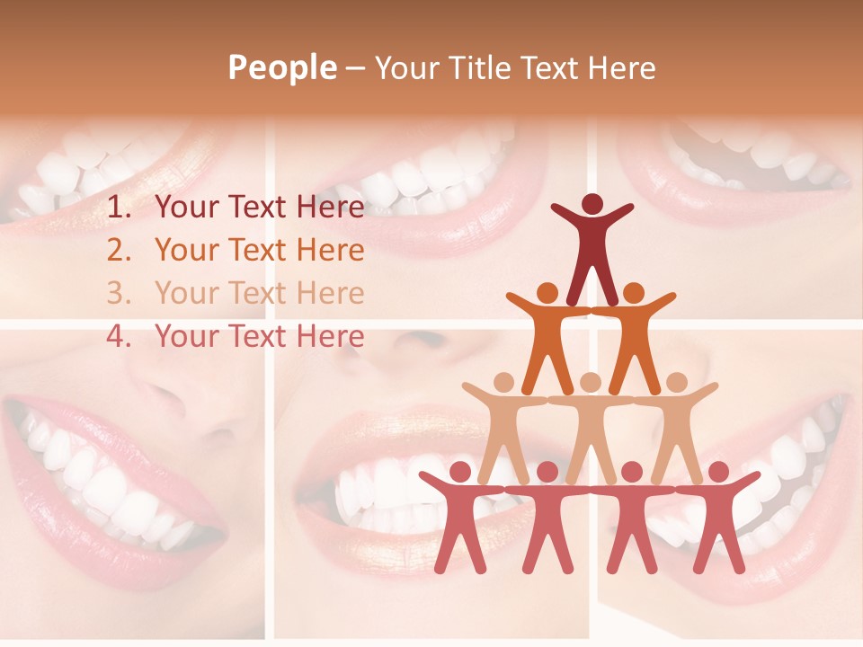 Beautiful Young Woman Teeth. Close Up PowerPoint Template