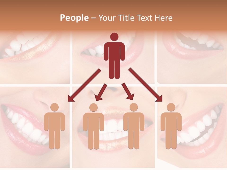 Beautiful Young Woman Teeth. Close Up PowerPoint Template