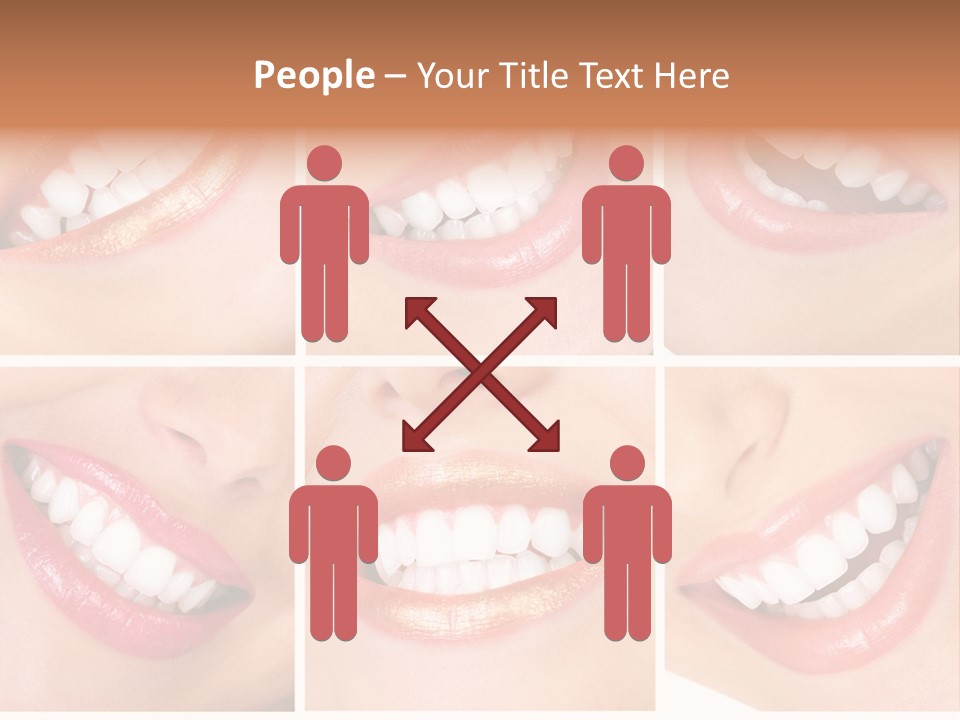 Beautiful Young Woman Teeth. Close Up PowerPoint Template