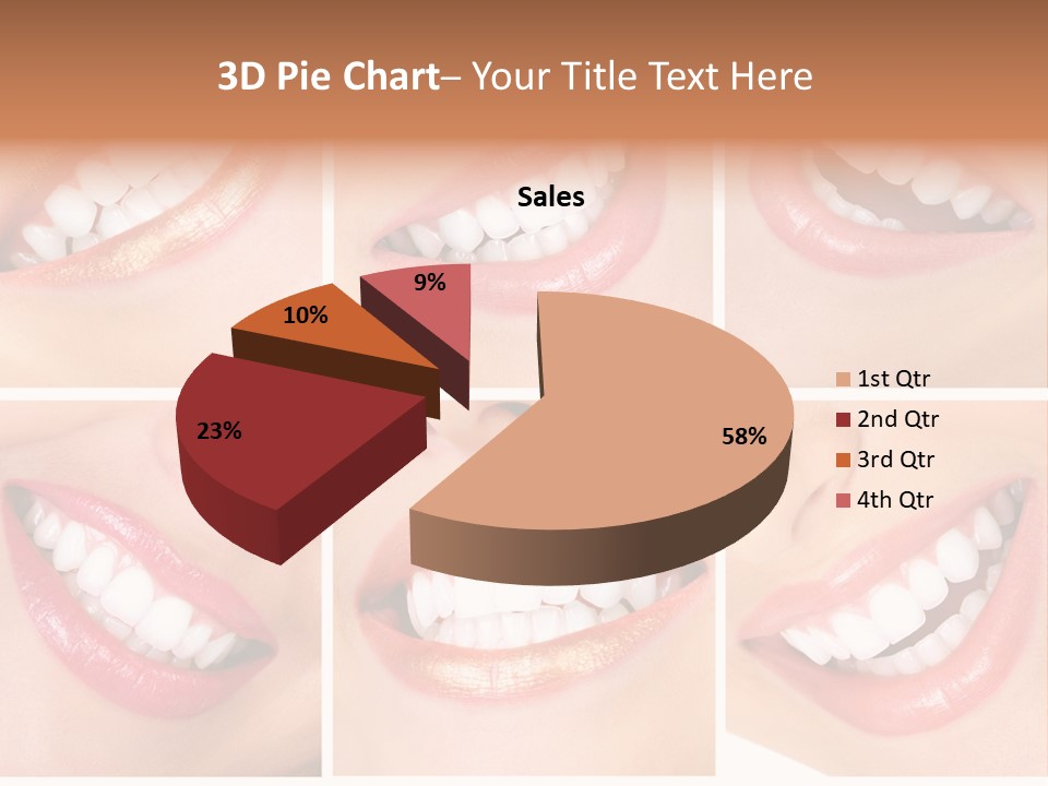 Beautiful Young Woman Teeth. Close Up PowerPoint Template