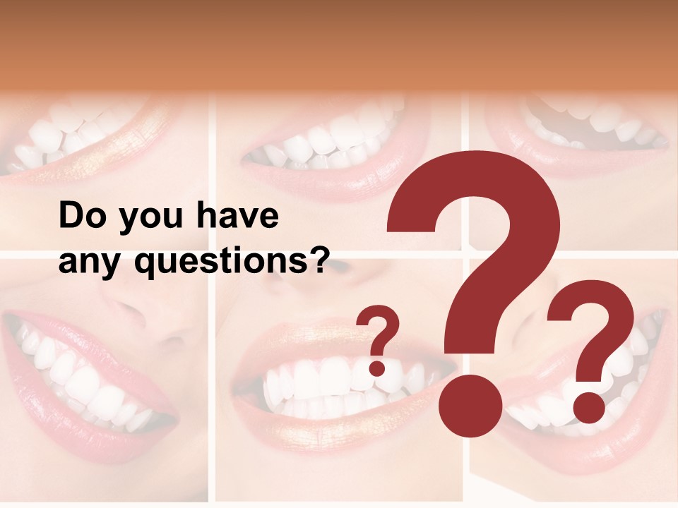 Beautiful Young Woman Teeth. Close Up PowerPoint Template