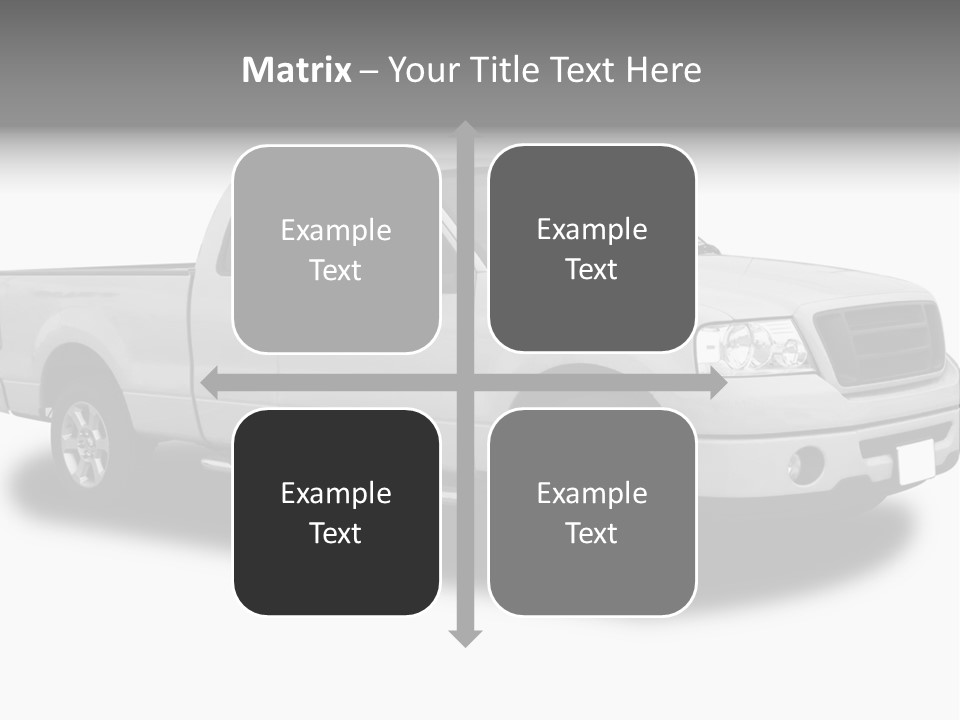 White Pick Up Truck PowerPoint Template