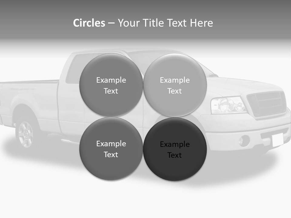White Pick Up Truck PowerPoint Template