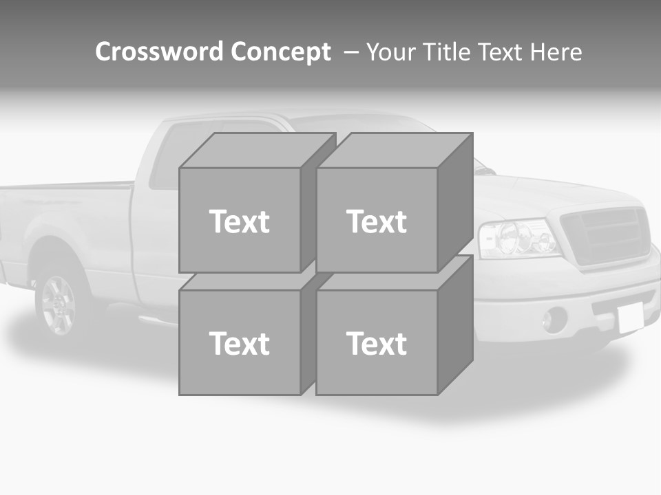 White Pick Up Truck PowerPoint Template