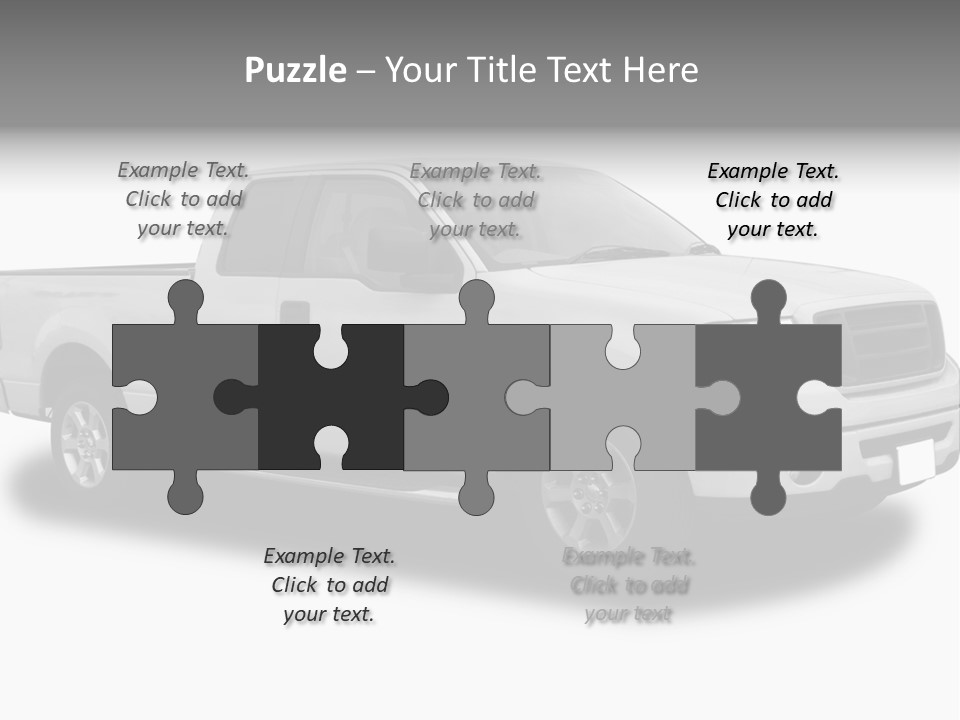 White Pick Up Truck PowerPoint Template