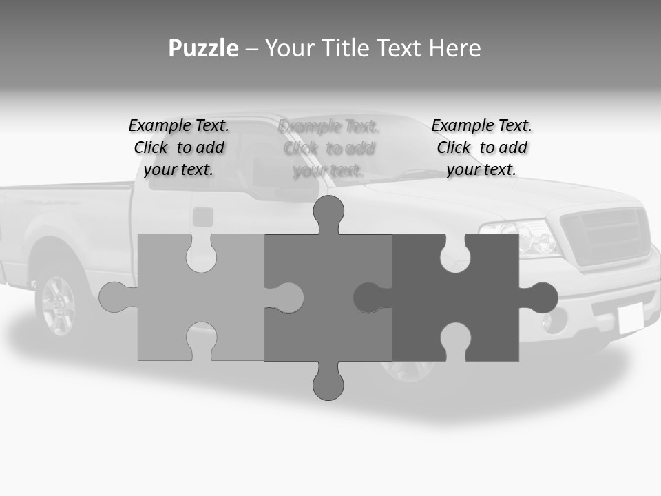 White Pick Up Truck PowerPoint Template