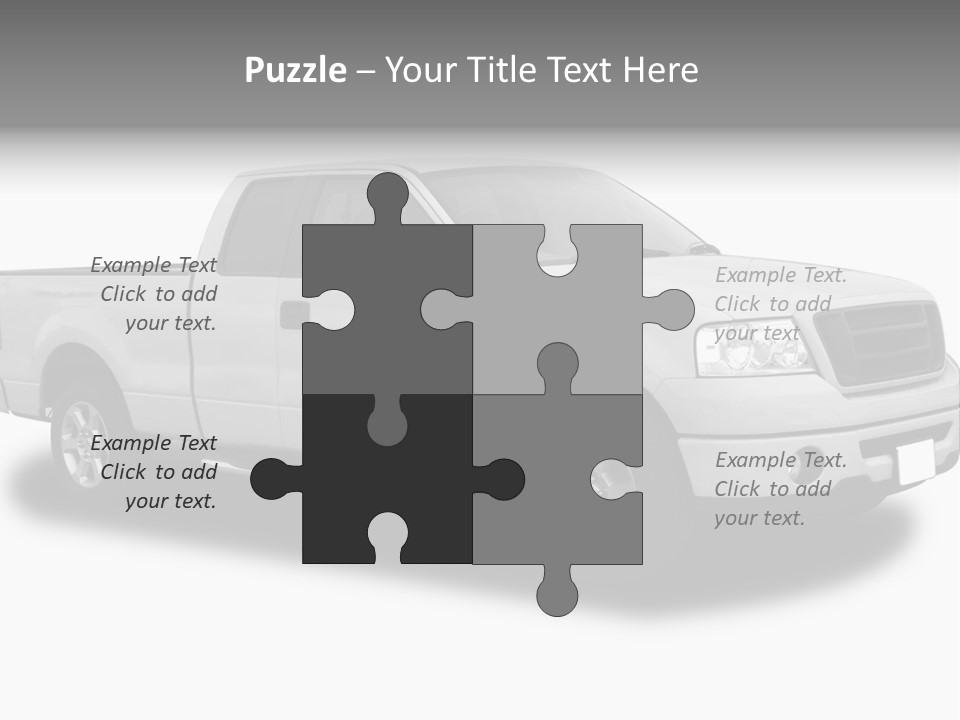 White Pick Up Truck PowerPoint Template