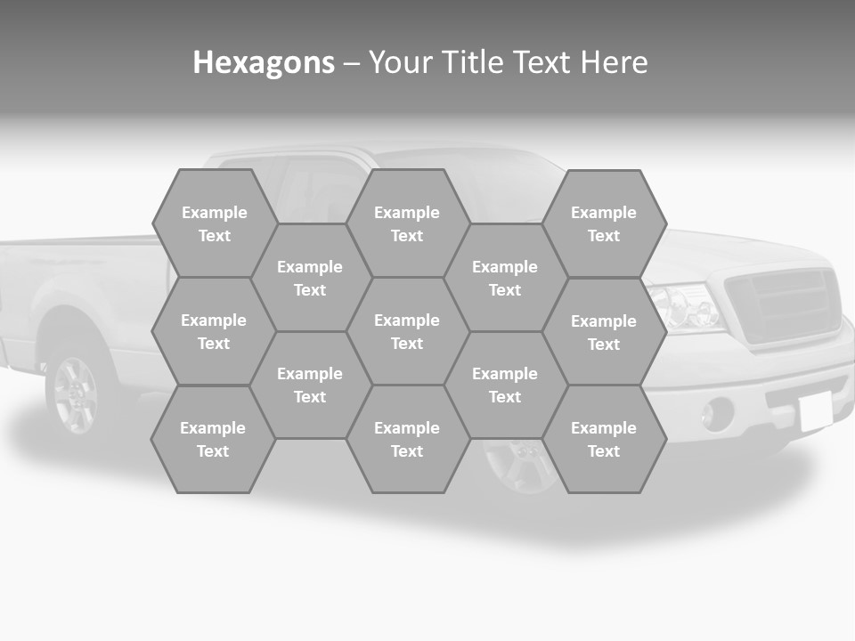 White Pick Up Truck PowerPoint Template