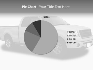 White Pick Up Truck PowerPoint Template