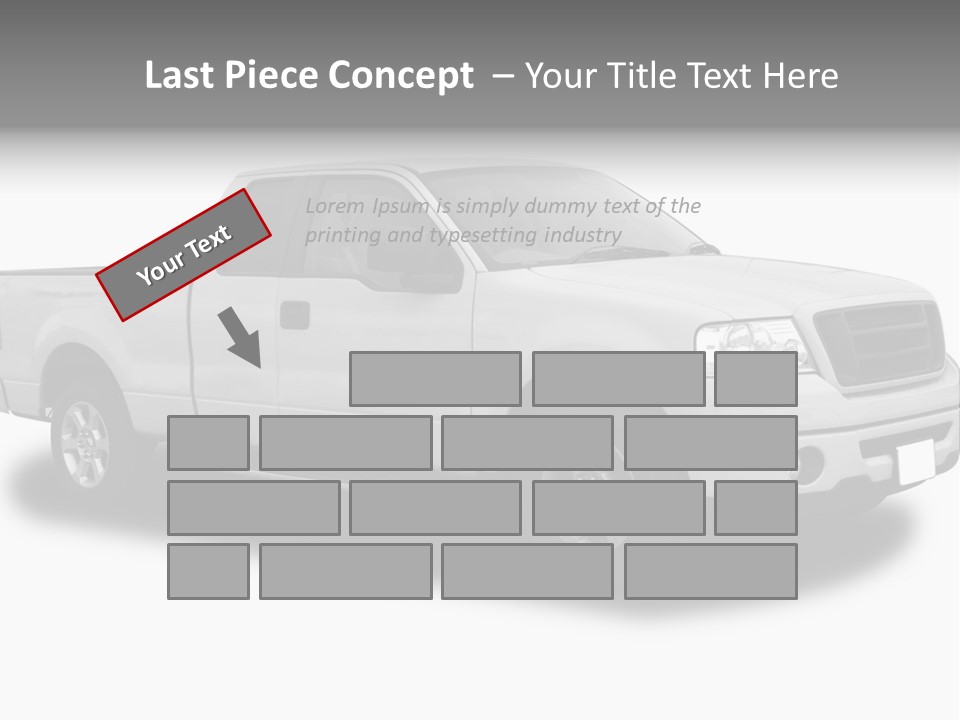 White Pick Up Truck PowerPoint Template
