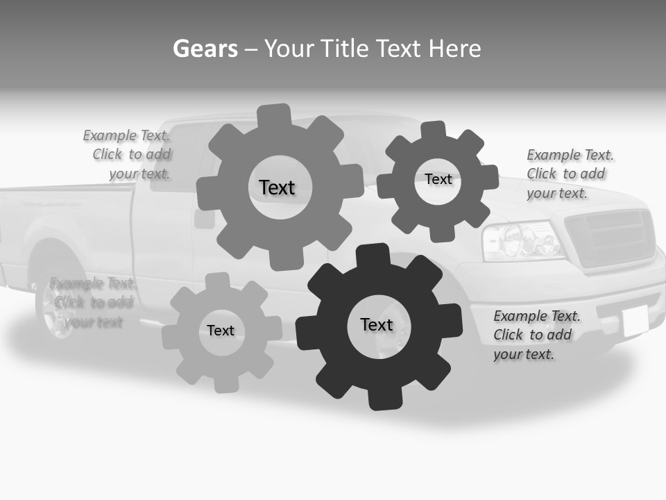 White Pick Up Truck PowerPoint Template