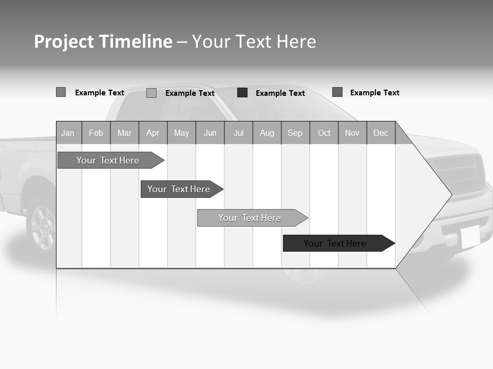 White Pick Up Truck PowerPoint Template