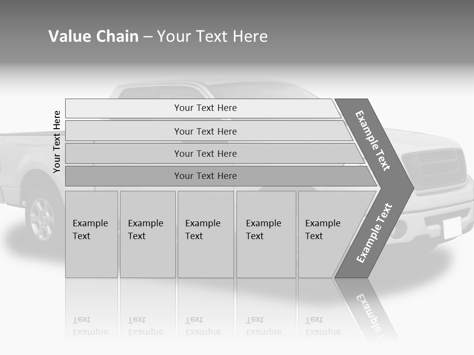 White Pick Up Truck PowerPoint Template