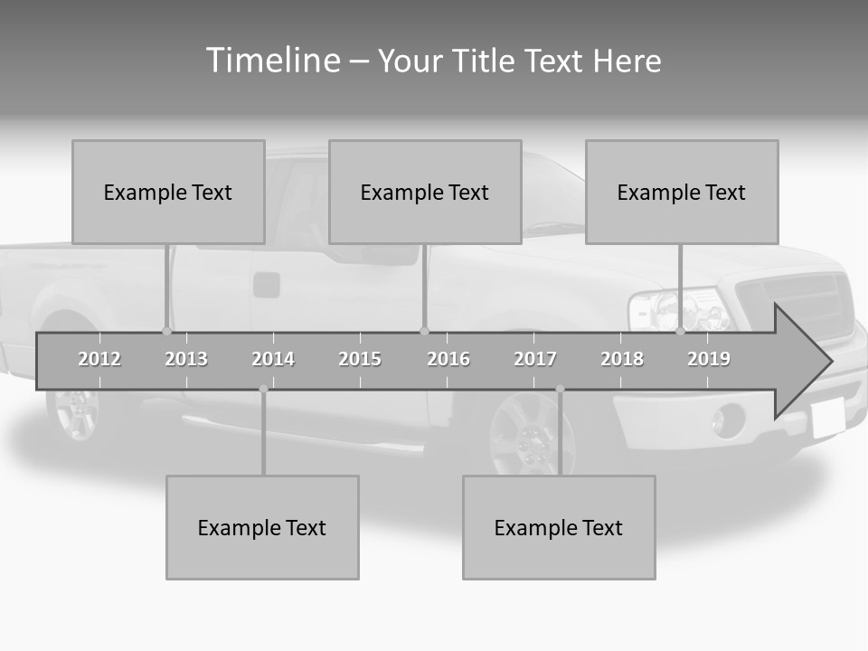 White Pick Up Truck PowerPoint Template