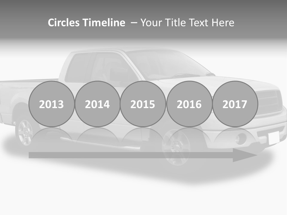 White Pick Up Truck PowerPoint Template