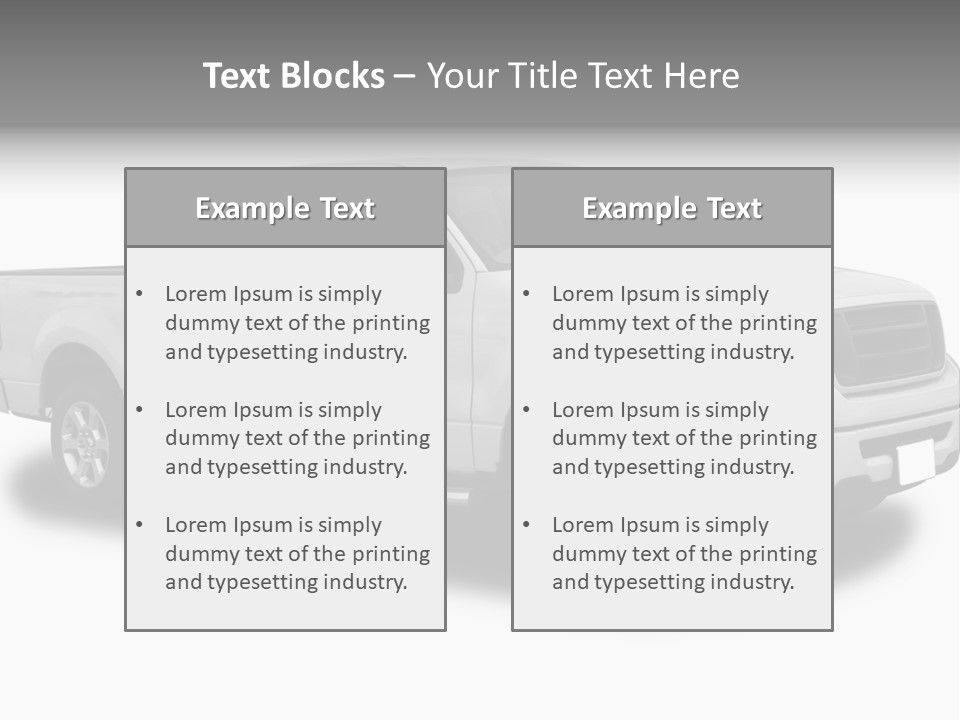 White Pick Up Truck PowerPoint Template