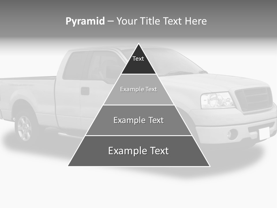 White Pick Up Truck PowerPoint Template
