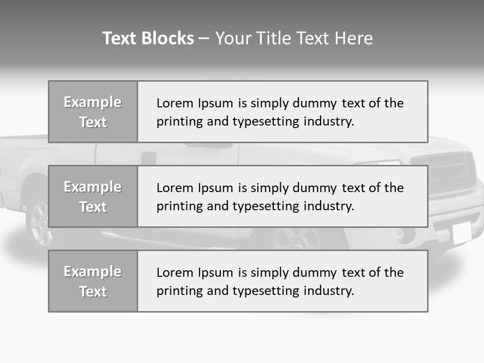 White Pick Up Truck PowerPoint Template