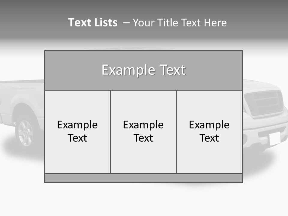 White Pick Up Truck PowerPoint Template
