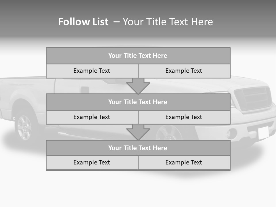 White Pick Up Truck PowerPoint Template