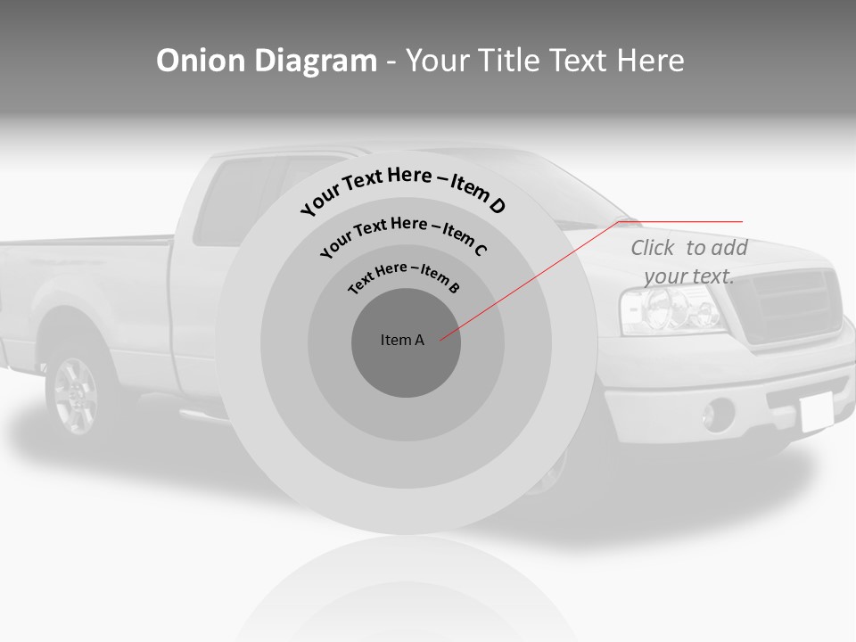 White Pick Up Truck PowerPoint Template