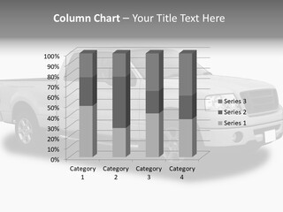 White Pick Up Truck PowerPoint Template