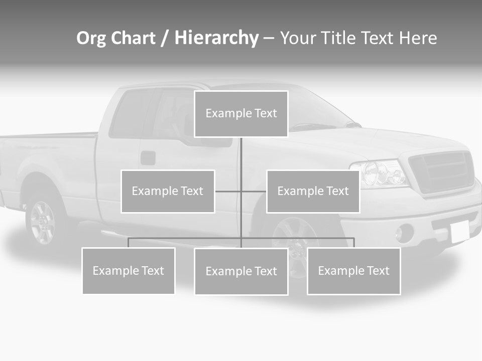 White Pick Up Truck PowerPoint Template