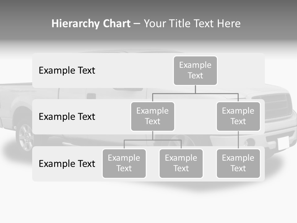 White Pick Up Truck PowerPoint Template