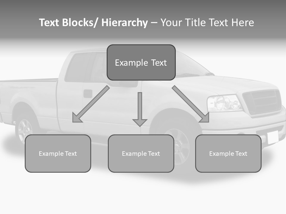 White Pick Up Truck PowerPoint Template