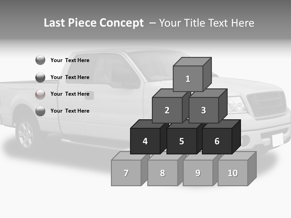 White Pick Up Truck PowerPoint Template