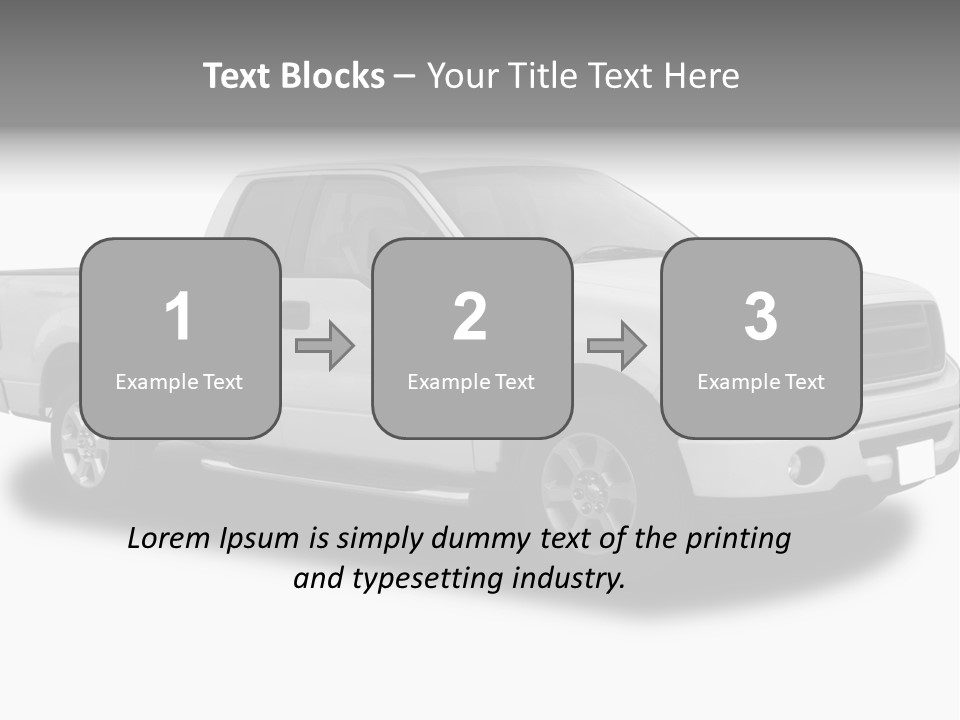 White Pick Up Truck PowerPoint Template