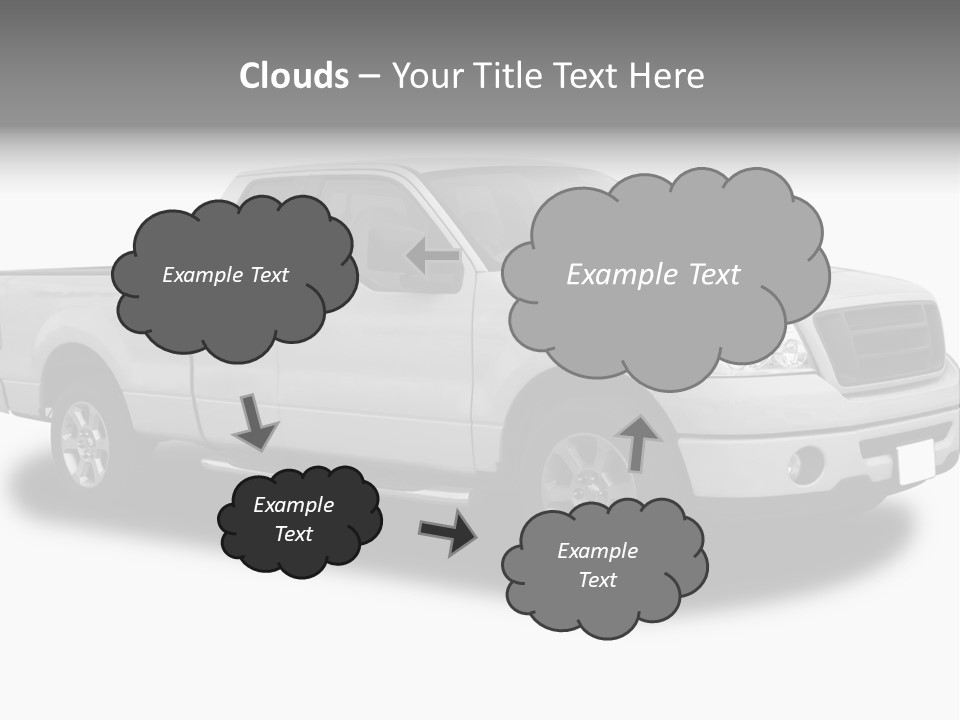 White Pick Up Truck PowerPoint Template