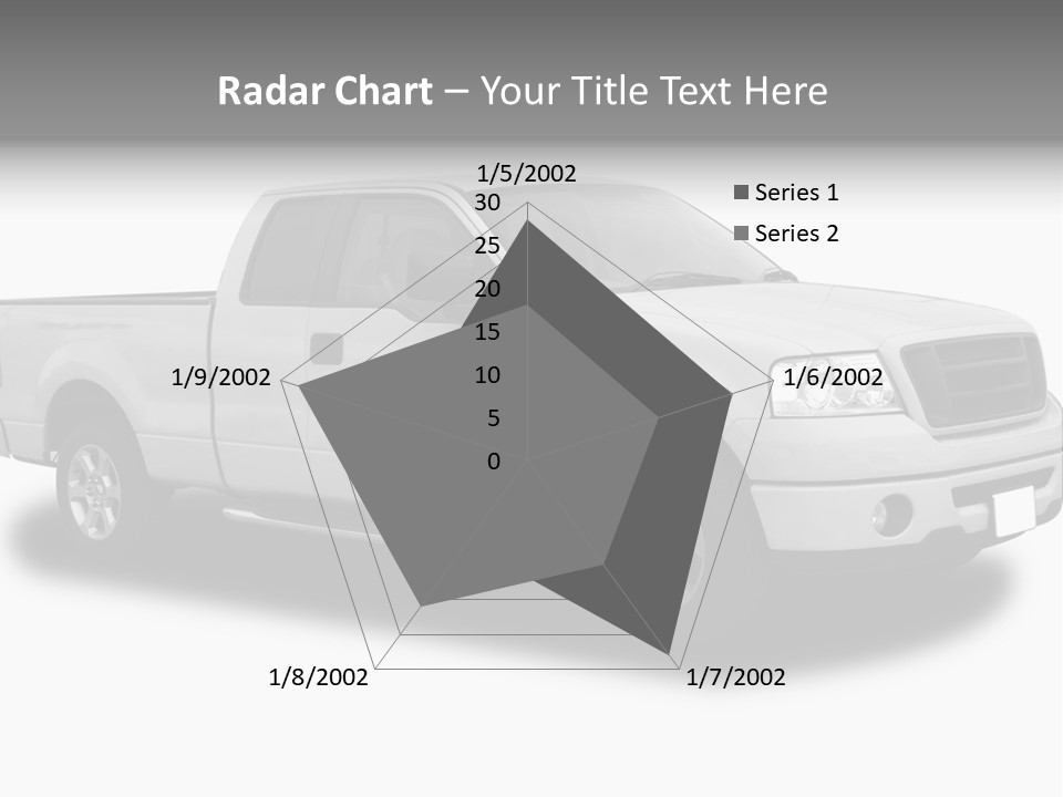White Pick Up Truck PowerPoint Template