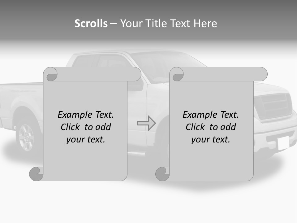 White Pick Up Truck PowerPoint Template