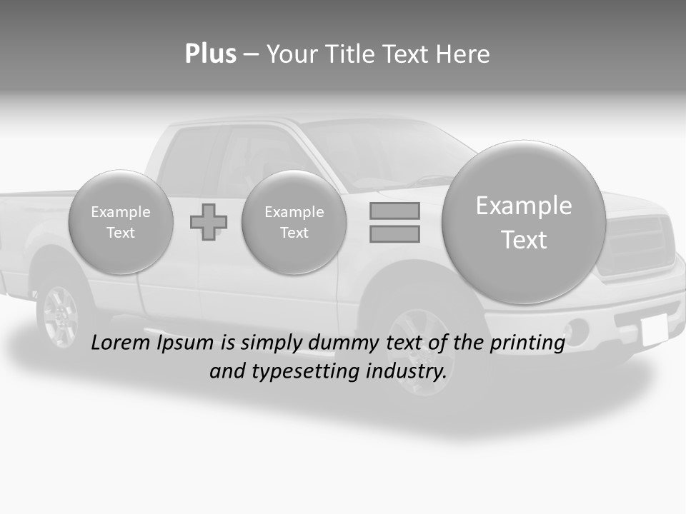 White Pick Up Truck PowerPoint Template
