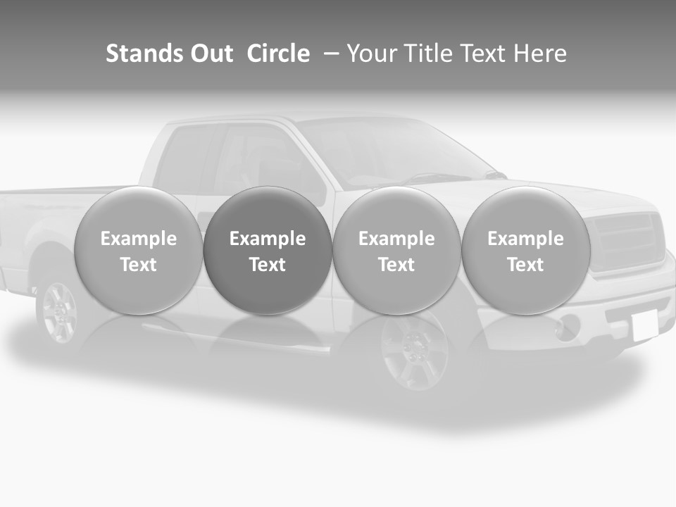 White Pick Up Truck PowerPoint Template