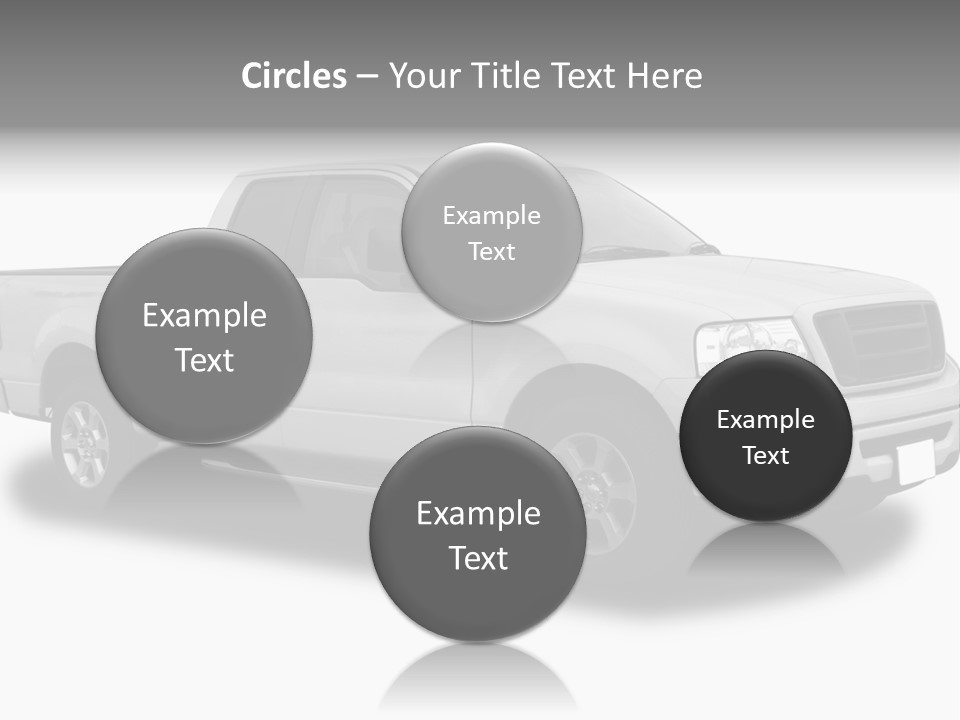 White Pick Up Truck PowerPoint Template