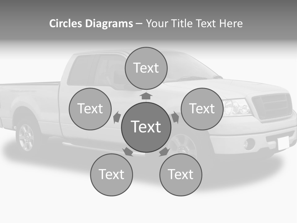 White Pick Up Truck PowerPoint Template
