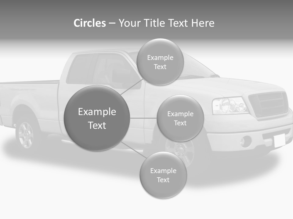 White Pick Up Truck PowerPoint Template