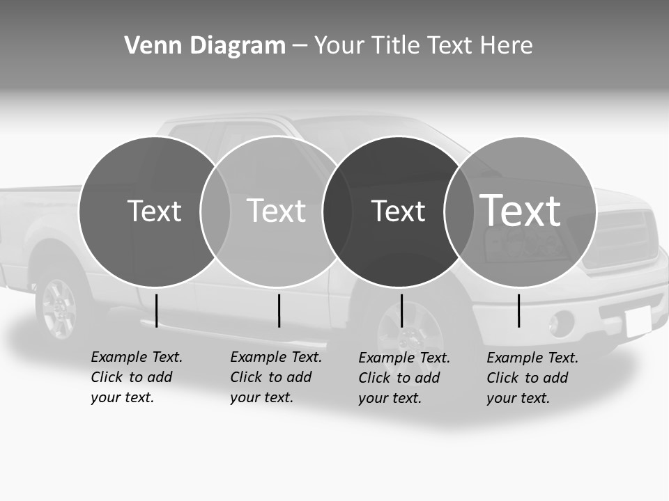 White Pick Up Truck PowerPoint Template